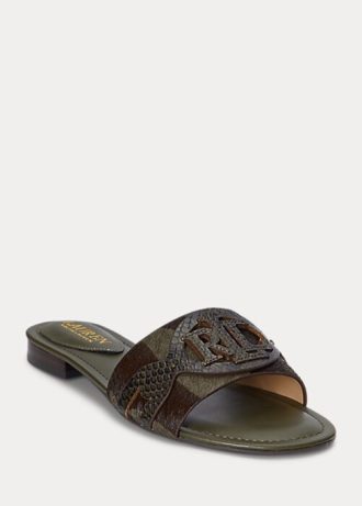 Olive Ralph Lauren Alegra Zebra-Print Haircalf Flat Shoes Olive Ralph Lauren Alegra Zebra-Print Haircalf Flat Shoes