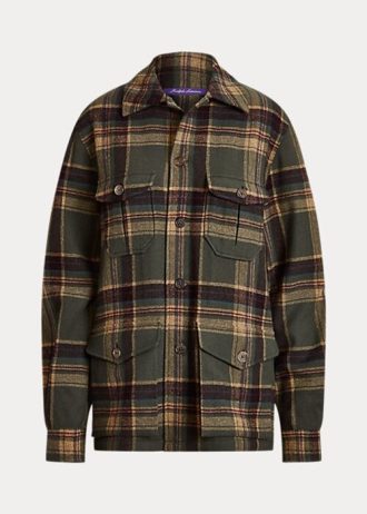 Olive Ralph Lauren Andrya rutiga jackor för kvinnor