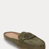 Olive Ralph Lauren Brynn Mocka Driver Flat Shoes för kvinnor Olive Ralph Lauren Brynn Mocka Driver Flat Shoes för kvinnor