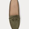 Olive Ralph Lauren Brynn Mocka Driver Flat Shoes för kvinnor Olive Ralph Lauren Brynn Mocka Driver Flat Shoes för kvinnor