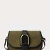 Olive Ralph Lauren Canvas för kvinnor & Welington axelväskor av kalvskinn Olive Ralph Lauren Canvas för kvinnor & Welington axelväskor av kalvskinn