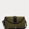 Olive Ralph Lauren Canvas för kvinnor & Welington axelväskor av kalvskinn Olive Ralph Lauren Canvas för kvinnor & Welington axelväskor av kalvskinn