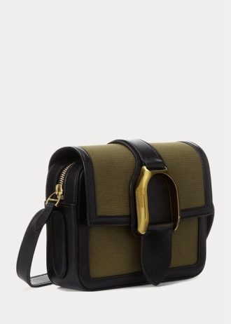 Olive Ralph Lauren Canvas Welington Crossbody-väskor för kvinnor Olive Ralph Lauren Canvas Welington Crossbody-väskor för kvinnor