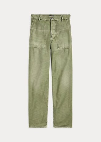 Olive Ralph Lauren Cotton Sateen Utility-byxor för kvinnor