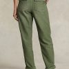 Olive Ralph Lauren Cotton Sateen Utility-byxor för kvinnor Olive Ralph Lauren Cotton Sateen Utility-byxor för kvinnor