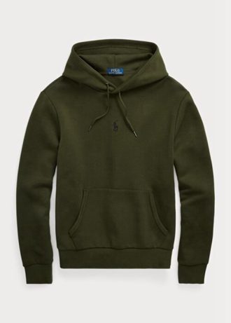 Olive Ralph Lauren dubbelstickad luvtröja för män