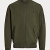 Olive Ralph Lauren dubbelstickade bomberjackor för män Olive Ralph Lauren dubbelstickade bomberjackor för män