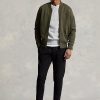 Olive Ralph Lauren dubbelstickade bomberjackor för män Olive Ralph Lauren dubbelstickade bomberjackor för män