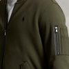 Olive Ralph Lauren dubbelstickade bomberjackor för män Olive Ralph Lauren dubbelstickade bomberjackor för män