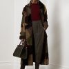 Olive Ralph Lauren Harmon Patchwork Shearling Coats för kvinnor Olive Ralph Lauren Harmon Patchwork Shearling Coats för kvinnor
