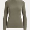 Olive Ralph Lauren Långärmad bomullsblandning för kvinnor Olive Ralph Lauren Långärmad bomullsblandning för kvinnor