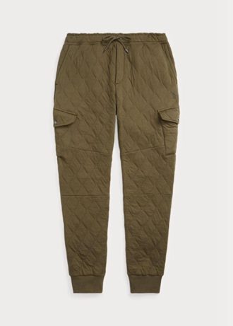 Olive Ralph Lauren lyxig jersey Cargo joggingbyxor för män