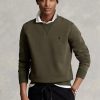 Olive Ralph Lauren Marled dubbelstickad tröja för män Olive Ralph Lauren Marled dubbelstickad tröja för män