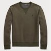 Olive Ralph Lauren Marled dubbelstickad tröja för män Olive Ralph Lauren Marled dubbelstickad tröja för män