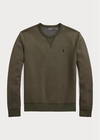 Olive Ralph Lauren Marled dubbelstickad tröja för män