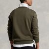 Olive Ralph Lauren Marled dubbelstickad tröja för män Olive Ralph Lauren Marled dubbelstickad tröja för män