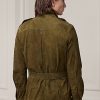 Olive Ralph Lauren mockajackor med bälte för män Olive Ralph Lauren mockajackor med bälte för män