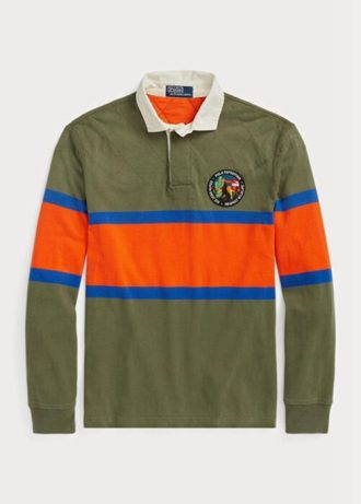 Olive Ralph Lauren Randiga Rugby-pikétröjor med klassisk passform för män Olive Ralph Lauren Randiga Rugby-pikétröjor med klassisk passform för män