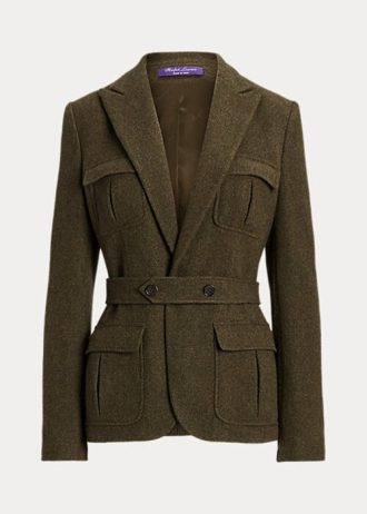 Olive Ralph Lauren Rhodri Twilljackor i ullblandning för kvinnor