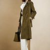 Olive Ralph Lauren Romilly lamm-mocka kappor för kvinnor Olive Ralph Lauren Romilly lamm-mocka kappor för kvinnor