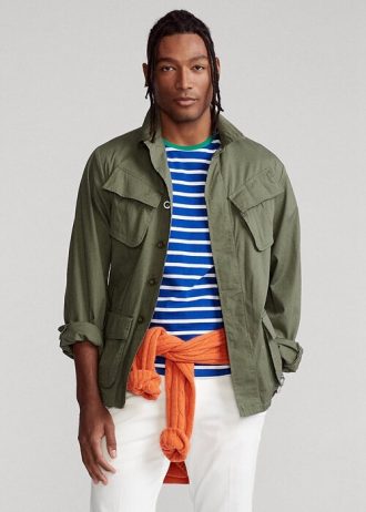 Olive Ralph Lauren Stretch Ripstop Utility Suit Jackor för män
