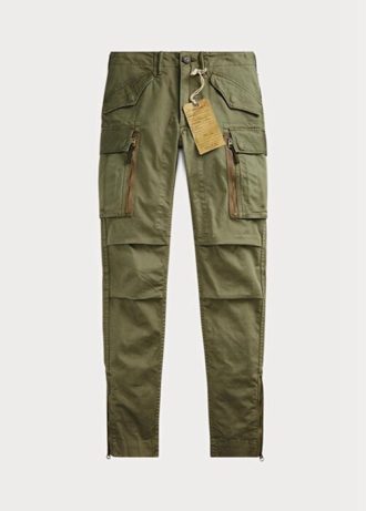 Olive Ralph Lauren Stretch Skinny Cargo-byxor för kvinnor