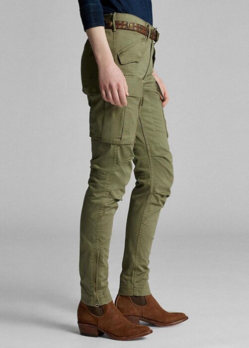 Olive Ralph Lauren Stretch Skinny Cargo-byxor för kvinnor Olive Ralph Lauren Stretch Skinny Cargo-byxor för kvinnor