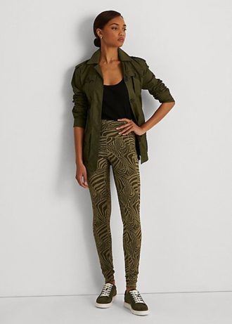 Oliver Ralph Lauren Zebra-Print Stretch Jersey Leggings
