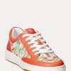 Orange dam Ralph Lauren Hailey blommiga Monogram Jacquard Sneakers Orange dam Ralph Lauren Hailey blommiga Monogram Jacquard Sneakers