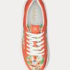 Orange dam Ralph Lauren Hailey blommiga Monogram Jacquard Sneakers Orange dam Ralph Lauren Hailey blommiga Monogram Jacquard Sneakers