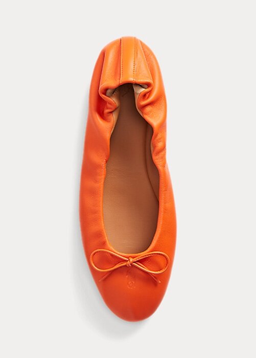 Orange Dam Ralph Lauren The Pony Ballet Flat Shoes Orange Dam Ralph Lauren The Pony Ballet Flat Shoes
