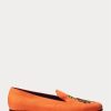 Orange mäns Ralph Lauren Alonzo broderade linneklänningsskor Orange mäns Ralph Lauren Alonzo broderade linneklänningsskor