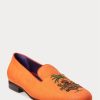 Orange mäns Ralph Lauren Alonzo broderade linneklänningsskor Orange mäns Ralph Lauren Alonzo broderade linneklänningsskor