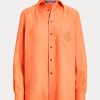 Orange Ralph Lauren Adrien linneskjortor för kvinnor Orange Ralph Lauren Adrien linneskjortor för kvinnor