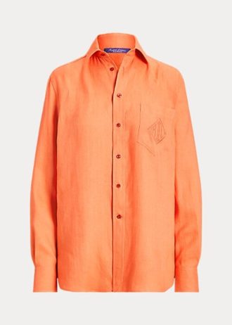 Orange Ralph Lauren Adrien linneskjortor för kvinnor Orange Ralph Lauren Adrien linneskjortor för kvinnor