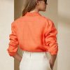 Orange Ralph Lauren Adrien linneskjortor för kvinnor Orange Ralph Lauren Adrien linneskjortor för kvinnor