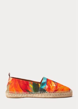 Orange Ralph Lauren Bowsworth Floral Linne Espadrille för män