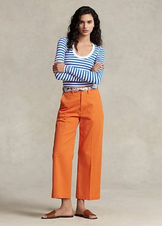 Orange Ralph Lauren Chino vidbensbyxor för kvinnor