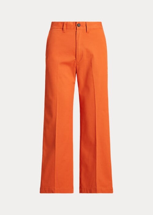 Orange Ralph Lauren Chino vidbensbyxor för kvinnor Orange Ralph Lauren Chino vidbensbyxor för kvinnor