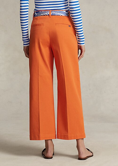 Orange Ralph Lauren Chino vidbensbyxor för kvinnor Orange Ralph Lauren Chino vidbensbyxor för kvinnor