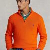 Orange Ralph Lauren Cotton tröja med kvarts dragkedja för män Orange Ralph Lauren Cotton tröja med kvarts dragkedja för män