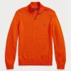 Orange Ralph Lauren Cotton tröja med kvarts dragkedja för män Orange Ralph Lauren Cotton tröja med kvarts dragkedja för män