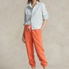 Orange Ralph Lauren fleecefriidrottsbyxor för kvinnor Orange Ralph Lauren fleecefriidrottsbyxor för kvinnor