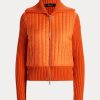Orange Ralph Lauren Hybrid tratthalsjackor för kvinnor Orange Ralph Lauren Hybrid tratthalsjackor för kvinnor