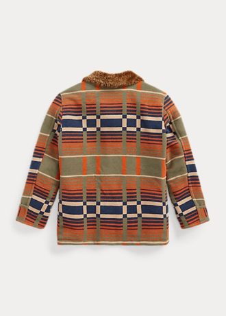 Orange Ralph Lauren Jacquardjackor med shearlingkrage för kvinnor