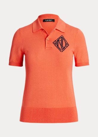 Orange Ralph Lauren Jersey-pikétröjor för kvinnor