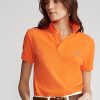 Orange Ralph Lauren Pikétröjor med mesh i klassisk passform för kvinnor Orange Ralph Lauren Pikétröjor med mesh i klassisk passform för kvinnor