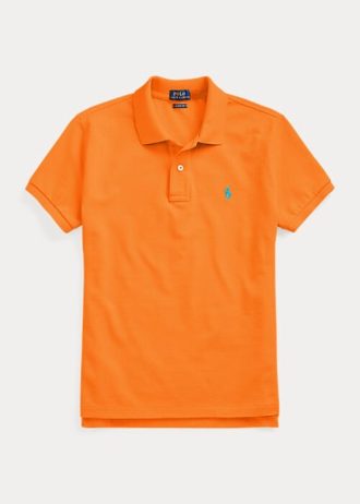 Orange Ralph Lauren Pikétröjor med mesh i klassisk passform för kvinnor