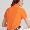 Orange Ralph Lauren Pikétröjor med mesh i klassisk passform för kvinnor Orange Ralph Lauren Pikétröjor med mesh i klassisk passform för kvinnor