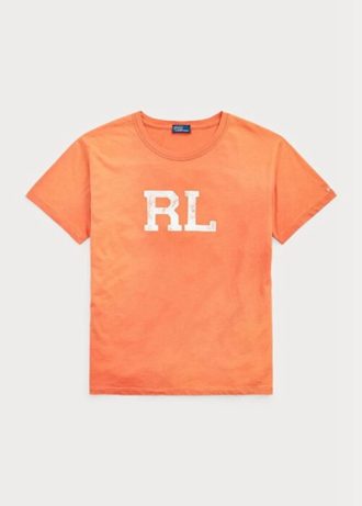 Orange Ralph Lauren Rl-tröja med logotyp för kvinnor
